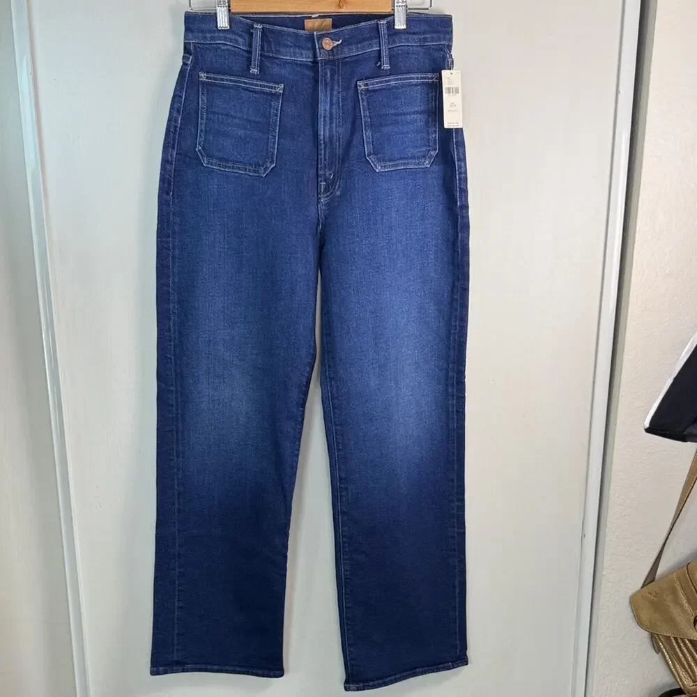 NWT! MOTHER The Lil Rambler Patch Pocket High Waist Straight Leg Jeans size 31P - Picture 16 of 16